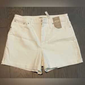 NWT Madewell Curvy High-Rise Denim Shorts Sz 32 in White